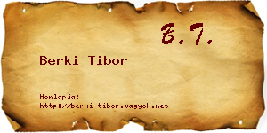 Berki Tibor névjegykártya