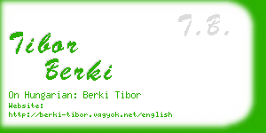 tibor berki business card